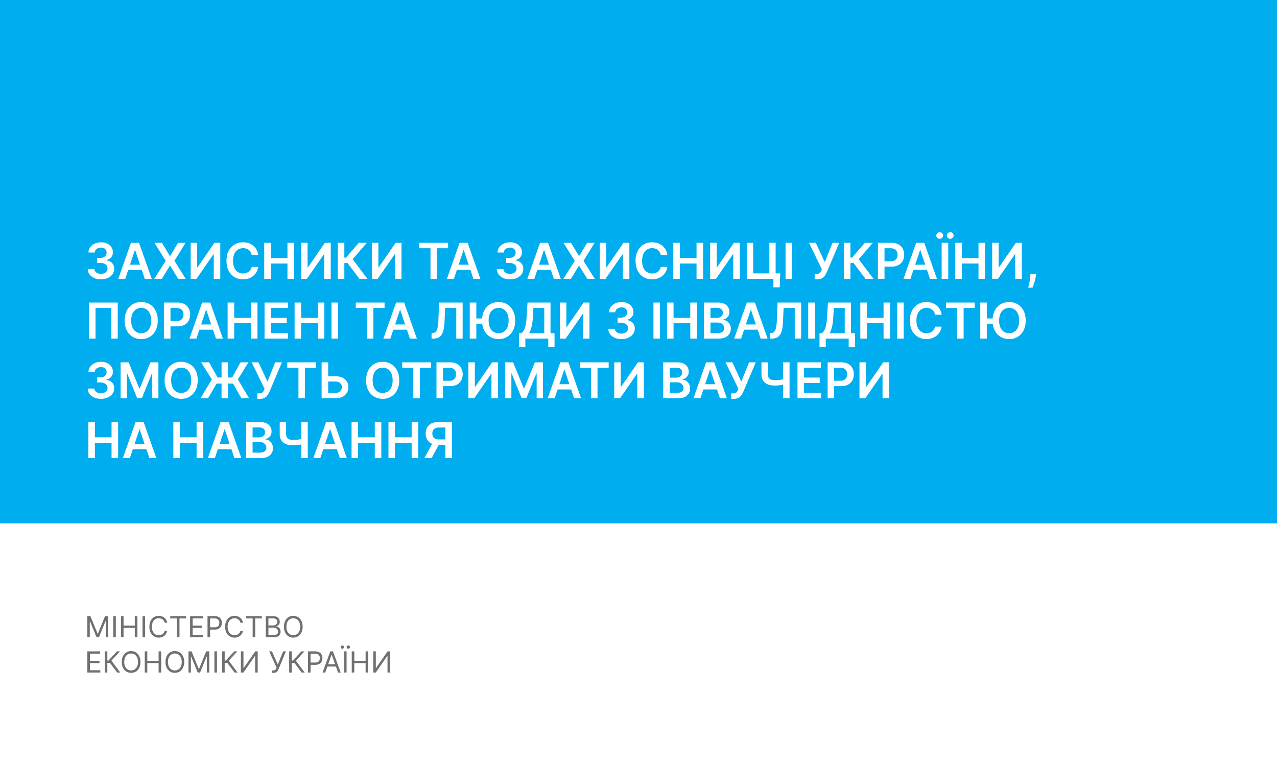 Захисники та захисниці України, поранені та люди з інвалідністю зможуть отримати ваучери на навчання