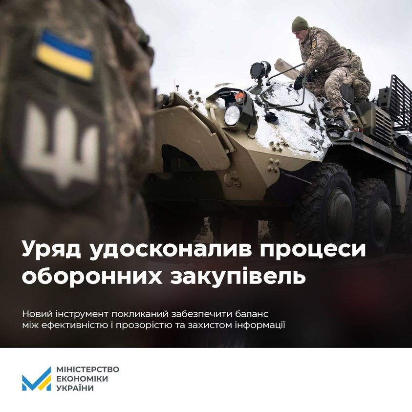 Прозоро, конкурентно та з урахуванням вимог безпеки: Уряд удосконалює процеси оборонних закупівель