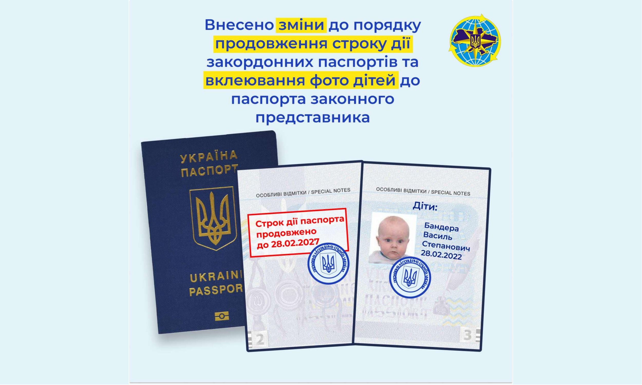 Урядом вдосконалено процедуру продовження строку дії закордонних паспортів та вклеювання до них фотокарток дітей